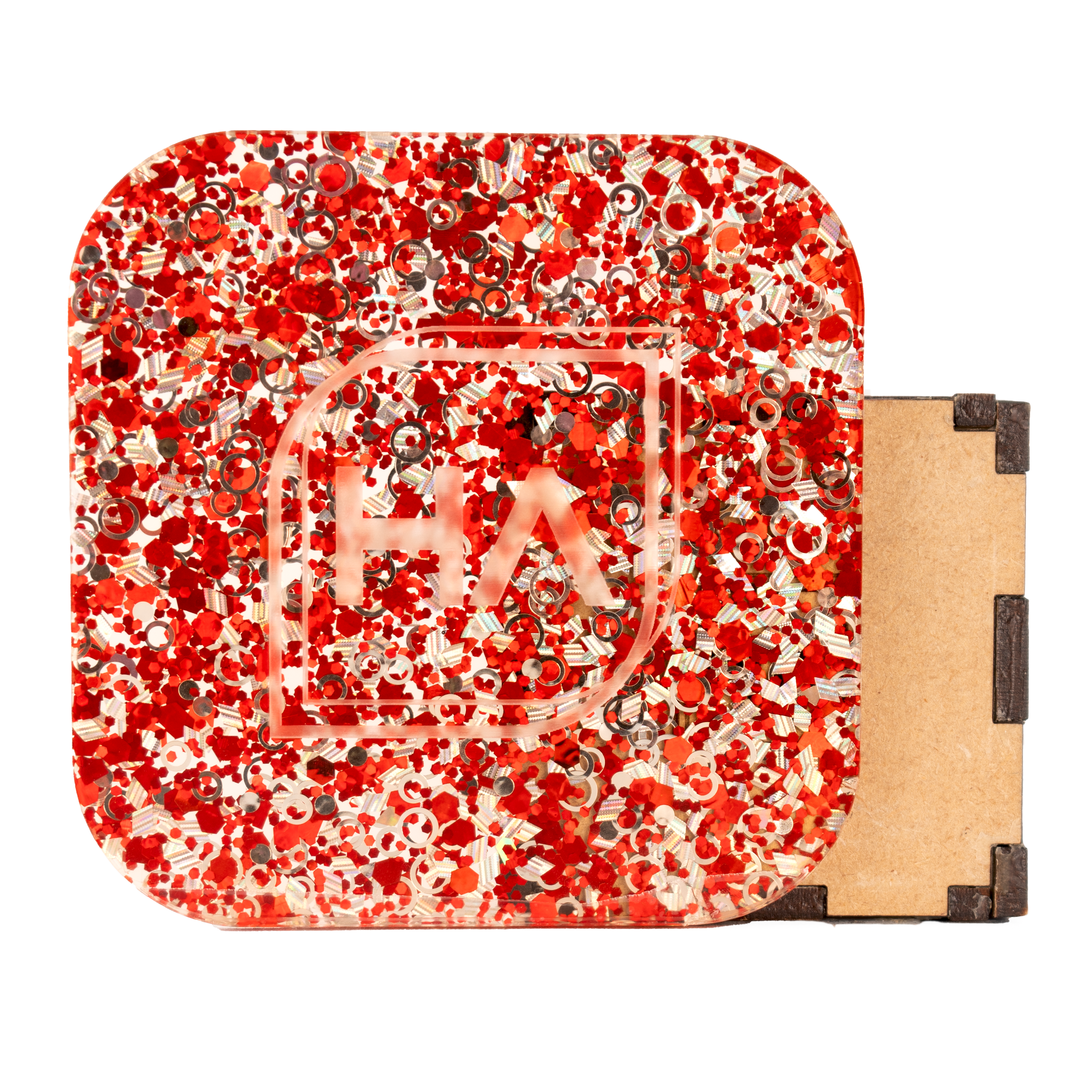 1/8" Red Festive Confetti Cast Acrylic Sheet