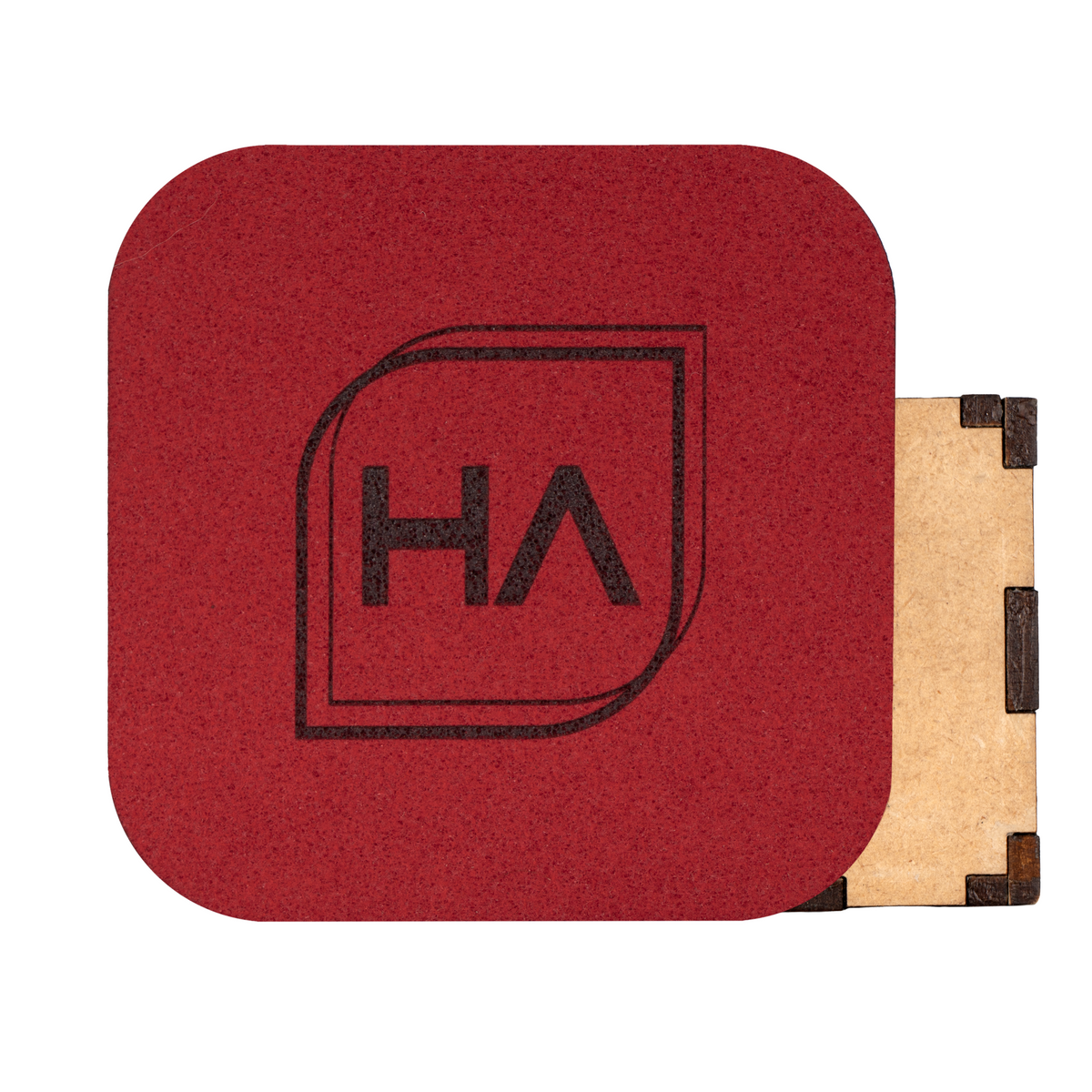 Red MakerSuede laserable microfiber faux suede sheet for laser cutting and laser engraving