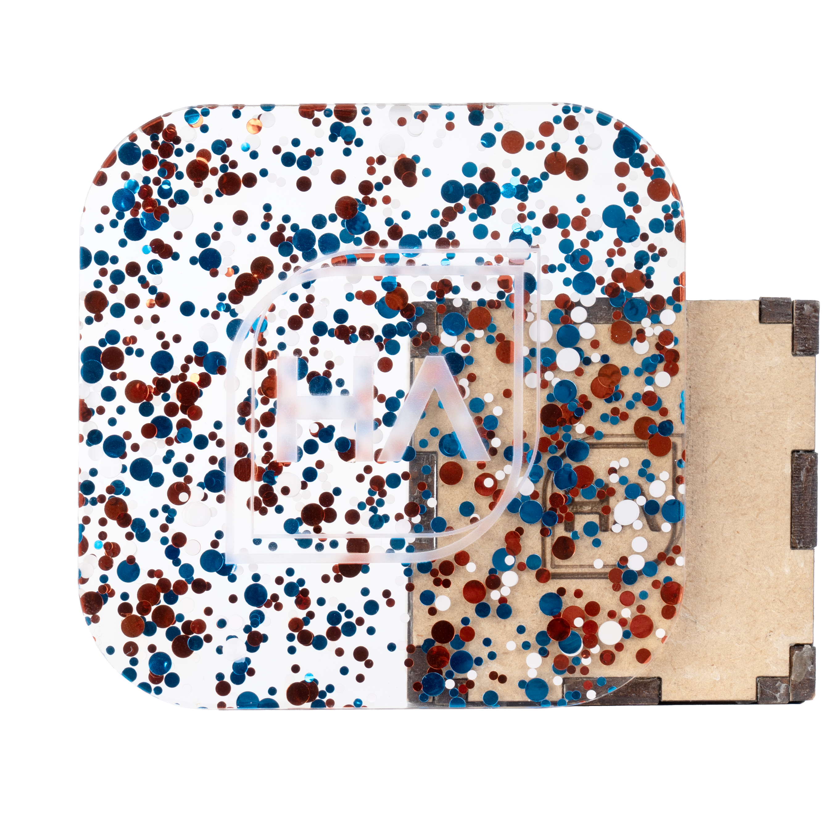 1/8" Red, White, and Blue Polka Dots Cast Acrylic Sheet