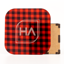 Load image into Gallery viewer, 1/8&quot; Red and Black Buffalo Plaid Cast Acrylic Sheet

