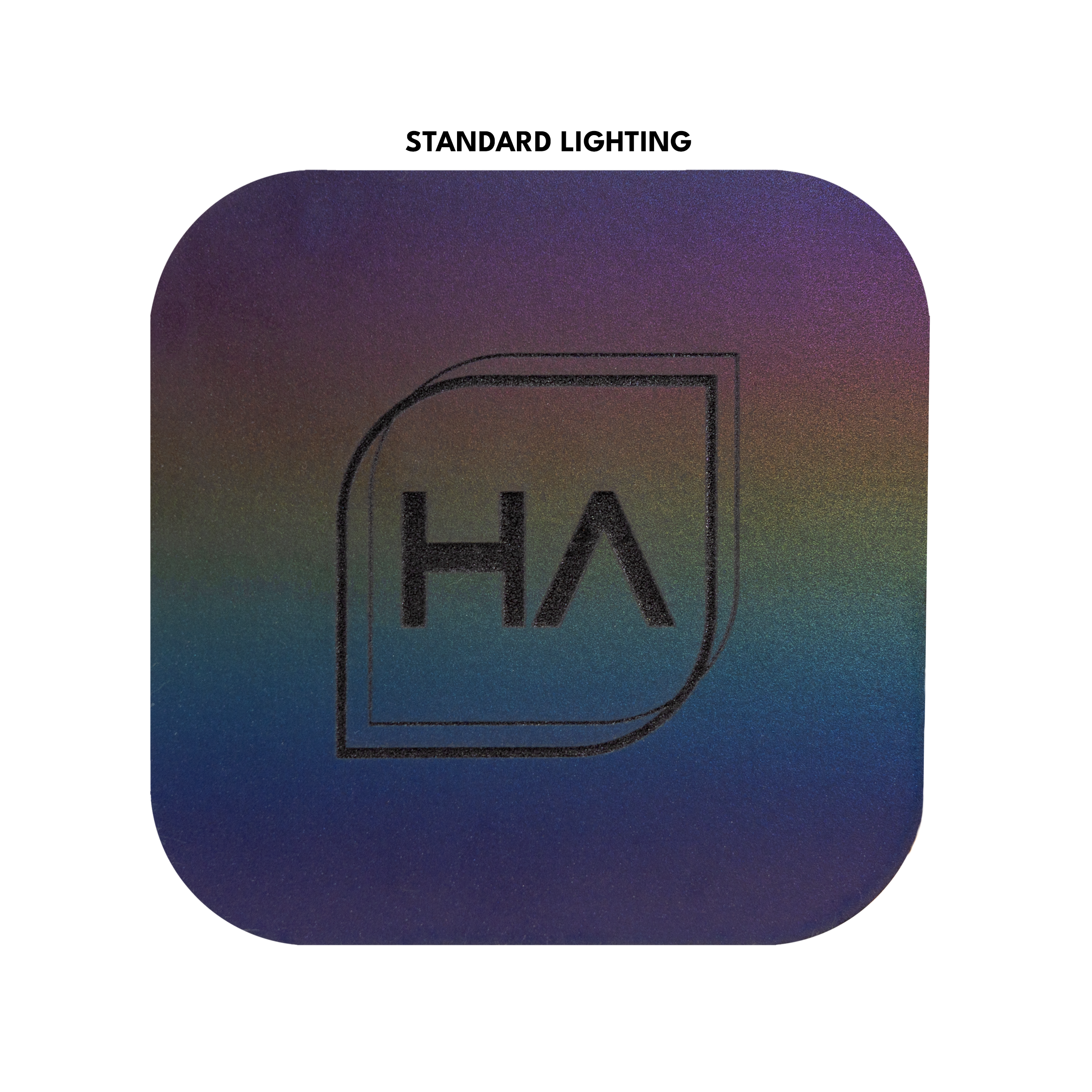 Reflective Rainbow/Black MakerLeatherette Sheet Standard Lighting