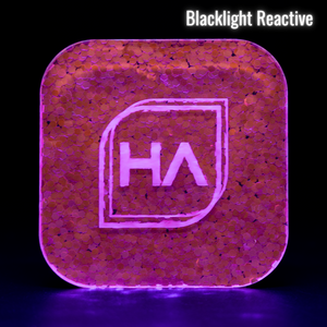 Blacklight reactive 1/8" Rose Gold Chunky Hex Confetti Cast Acrylic Sheet