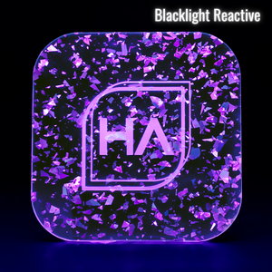 Blacklight reactive 1/8" Rose Gold Flake Glitter Cast Acrylic Sheet
