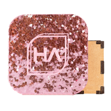 Load image into Gallery viewer, 1/8&quot; Rose Gold Chunky Hex Confetti Cast Acrylic Sheet
