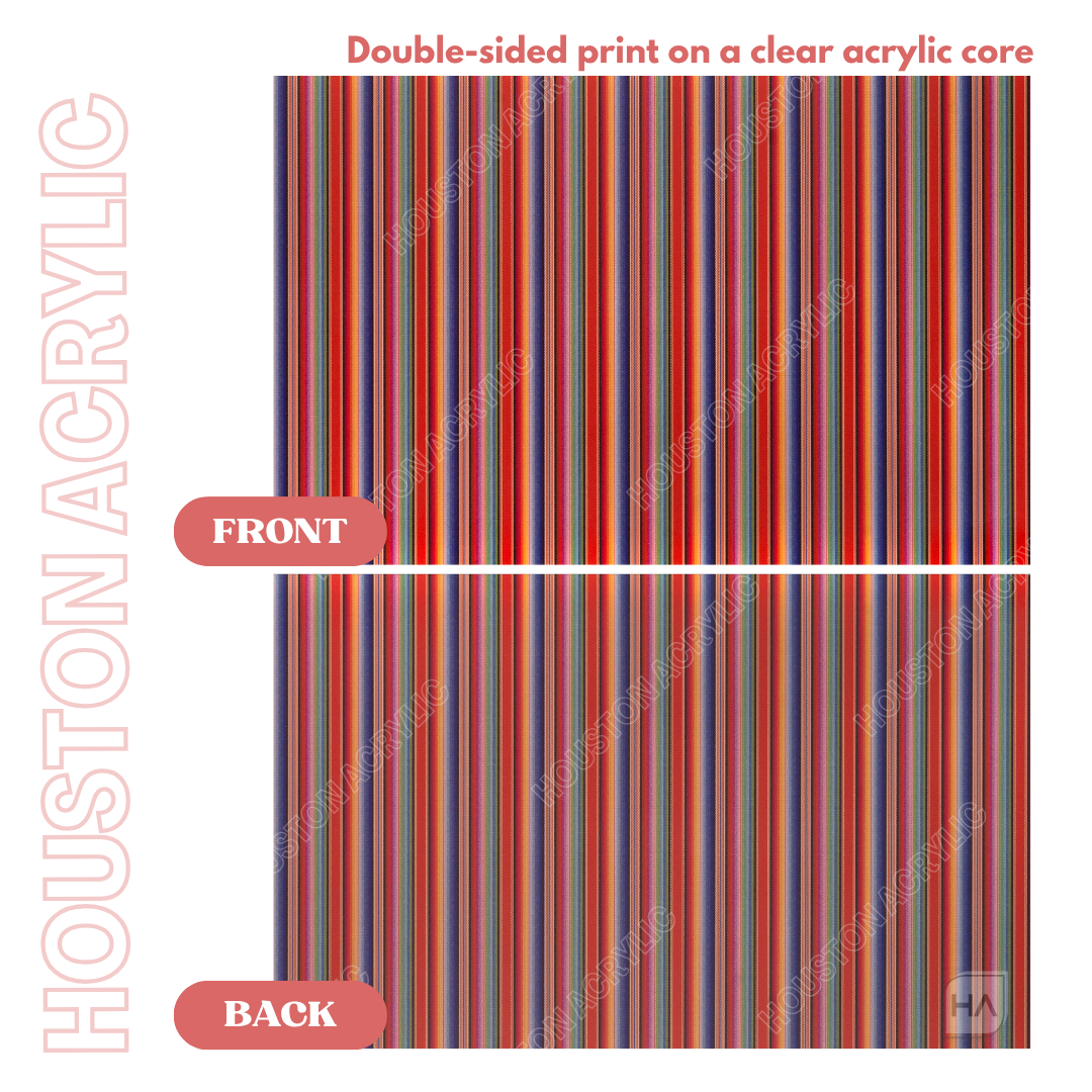 Serape Blanket MakerPrint Doublesided print on a clear acrylic core Front and Back View 