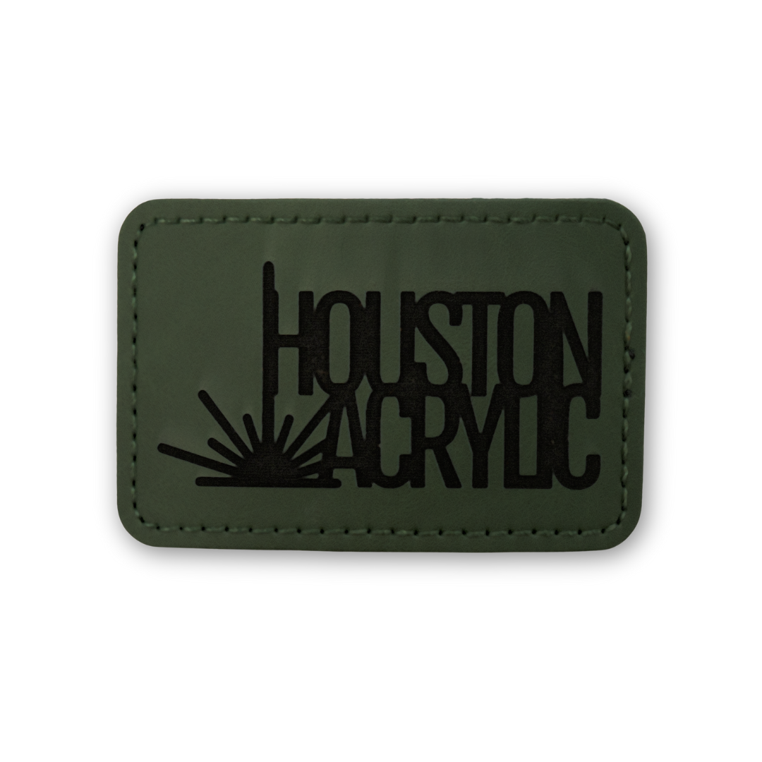 Signature Forest Green/Black MakerLeatherette Rectangle Patch with Adhesive Back (5 pack)