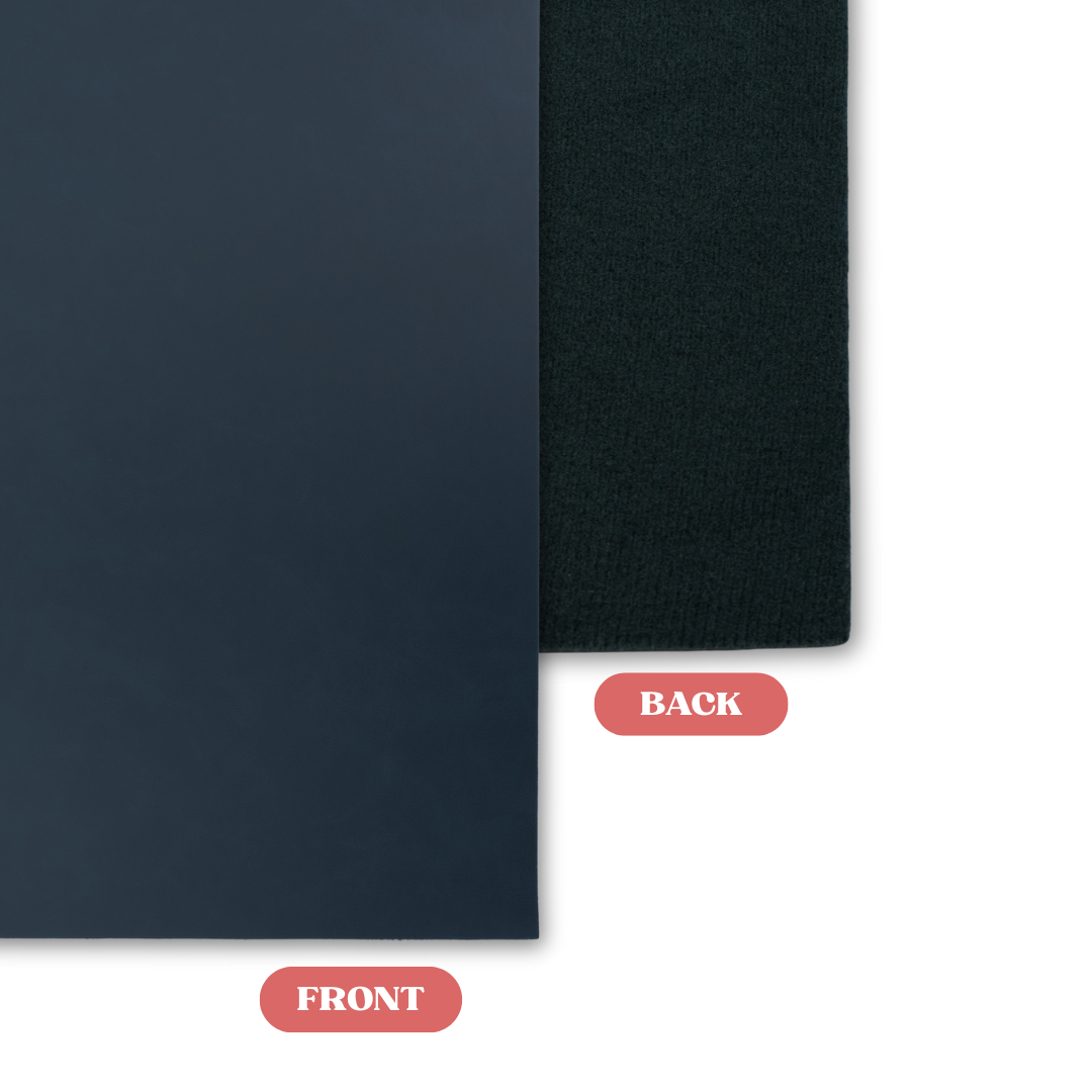 Signature Navy/Black MakerLeatherette Sheet Front vs Back Comparison