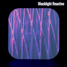 Load image into Gallery viewer, Blacklight reactive 1/8&quot; Sour Grape Drizzle Cast Acrylic Sheet
