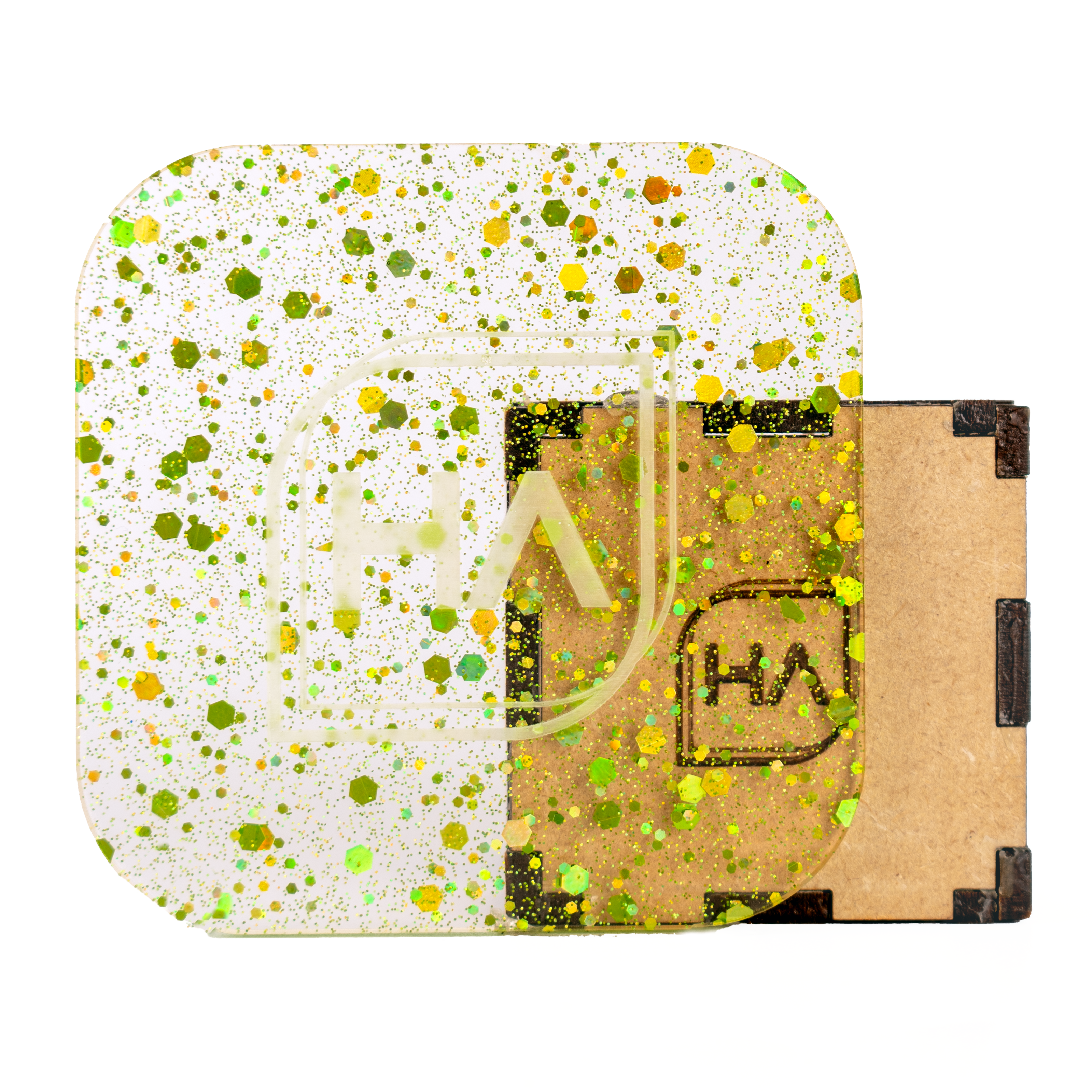 1/8" Sugar Lime Hex Confetti Cast Acrylic Sheet