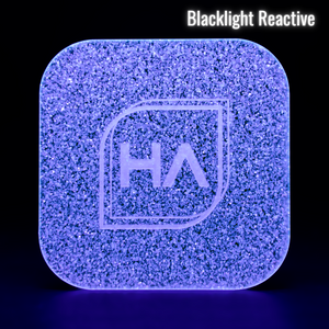 Blacklight reactive 1/8" Translucent White Glitter Cast Acrylic Sheet