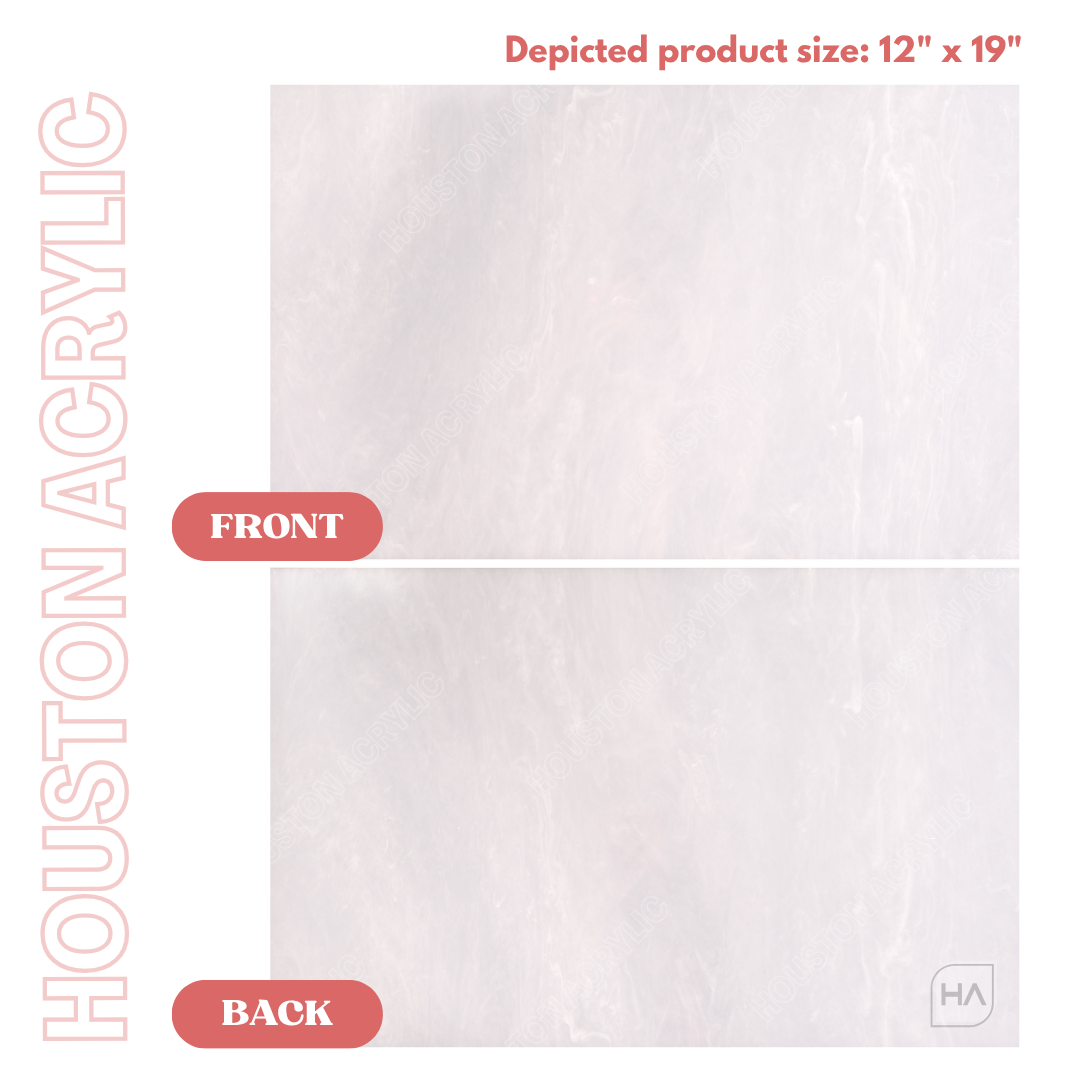 1/8" White Quartz Cast Acrylic Sheet Front vs Back Full Size Sheet View
