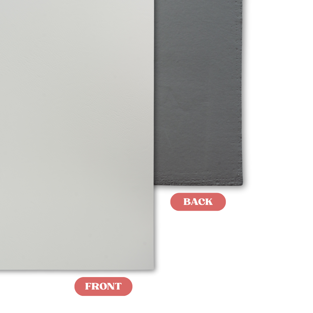 White/Black Leatherette Sheet Front vs Back Comparison