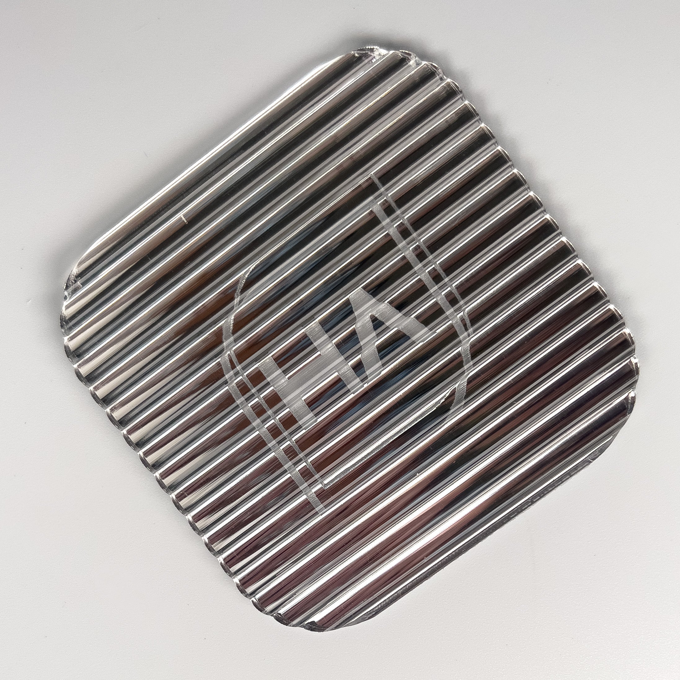 fluted textured silver mirror acrylic sheet