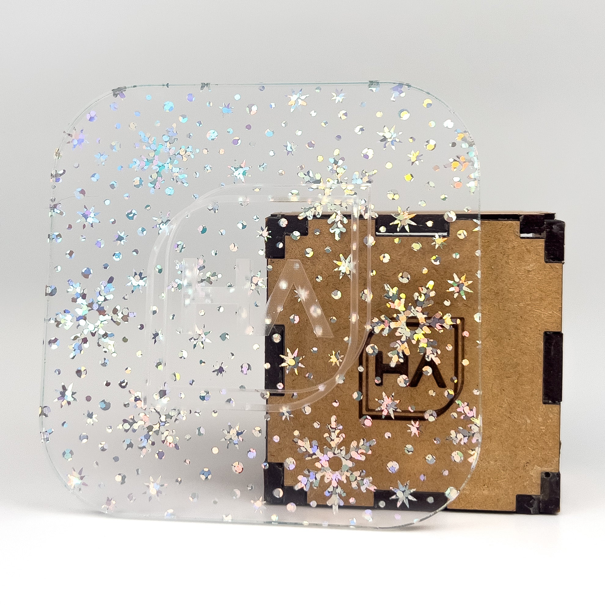 1/8" Holographic Crystal Snowflakes Iridescent Acrylic Sheet
