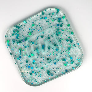 sugar teal blue hex confetti cast acrylic sheet
