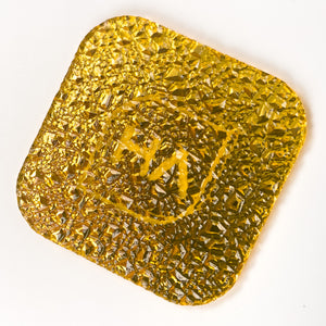 druzy textured yellow gold mirror acrylic sheet