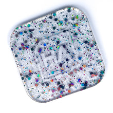 Load image into Gallery viewer, sugar smoke gray iridescent hex confetti cast acrylic sheet
