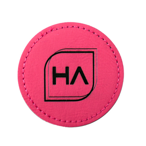 Laserable Leatherette Hot Pink to Black 2.5 inch round patch