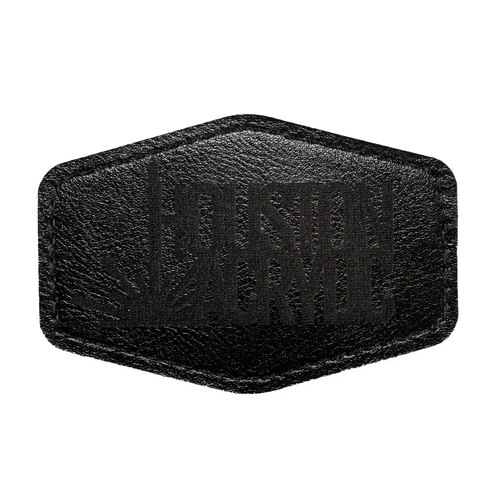 Hexagon Leatherette Patch - Black/Black (5 Pack)