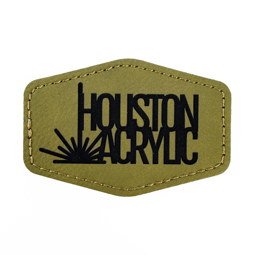 Hexagon Leatherette Patch - Olive Green/Black