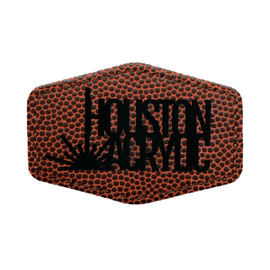 Laserable Leatherette Textured Football Brown to Black 3x2 inch Hexagon Patch