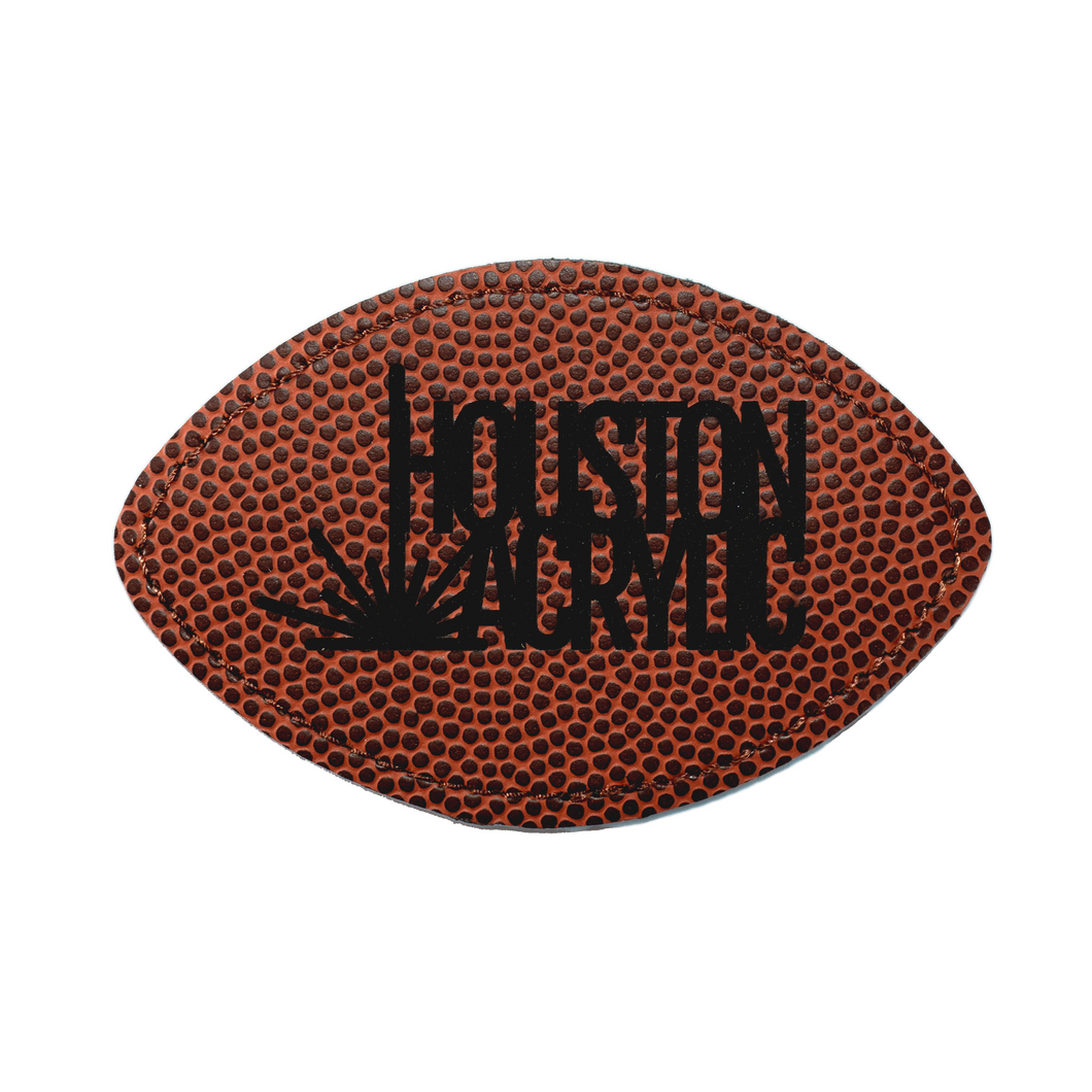 Laserable Leatherette Textured Football Brown to Black Patch