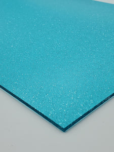 1/8" Aqua Shimmer Glitter Cast Acrylic Sheet