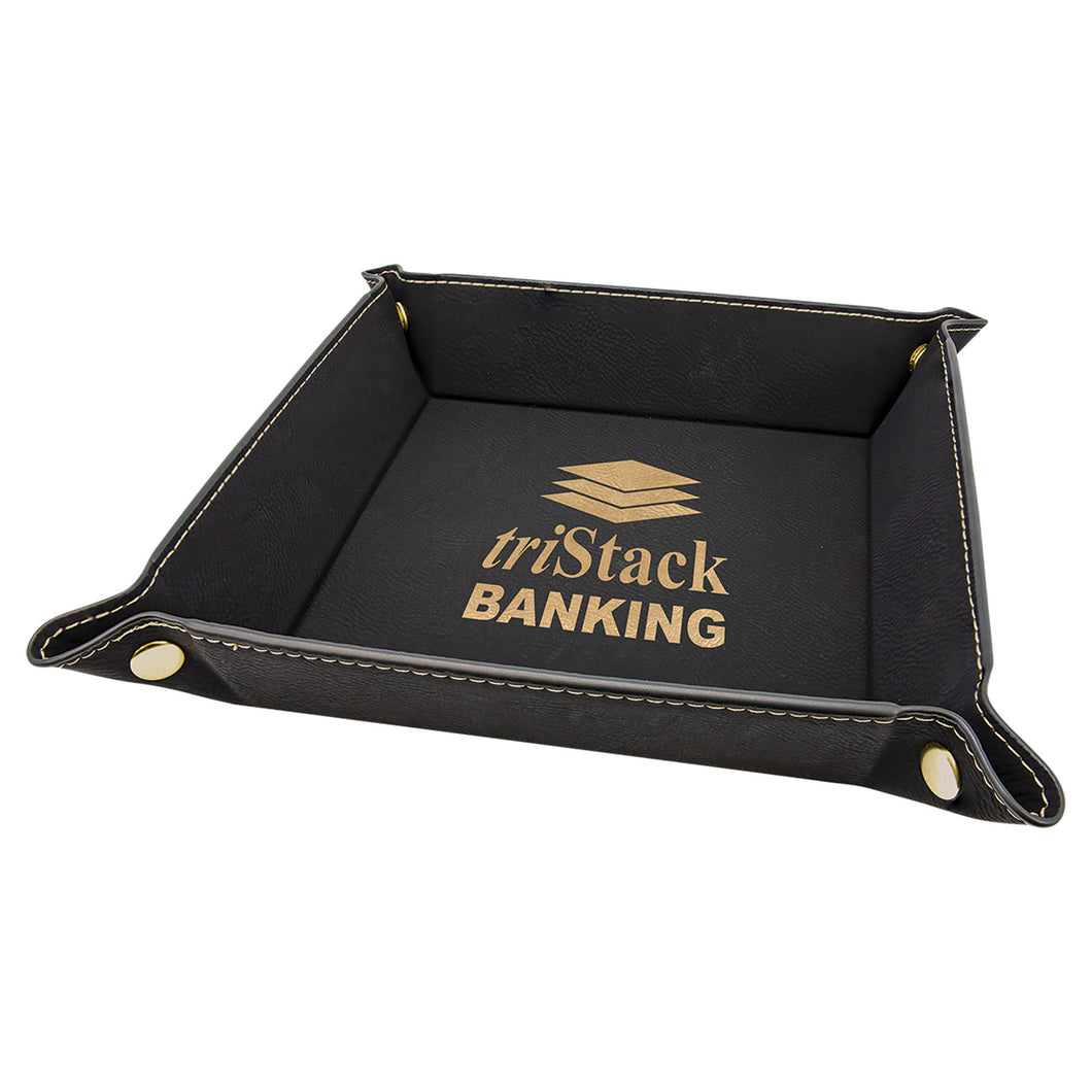 Snap Up Tray with Gold Snaps - Black