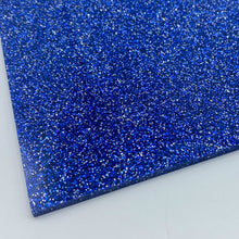 Load image into Gallery viewer, royal blue glitter acrylic sheet laser safe
