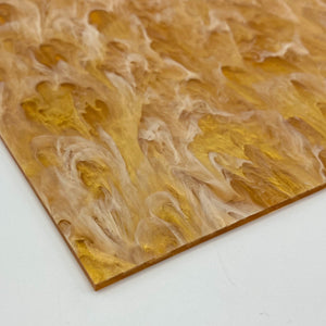 amber haze orange and gold marble pearl translucent acrylic sheet laser safe