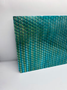 1/8" Pearlescent Teal Scales Cast Acrylic Sheet