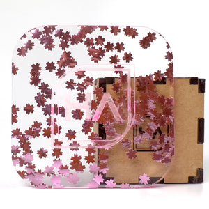cherry blossom pink confetti cast acrylic sheet