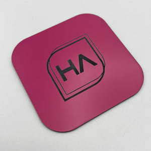 pink to black two tone acrylic laser engrave