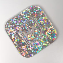 Load image into Gallery viewer, iridescent stars confetti cast acrylic sheet
