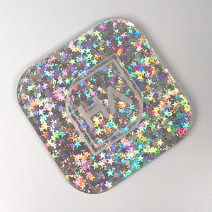 iridescent stars confetti cast acrylic sheet