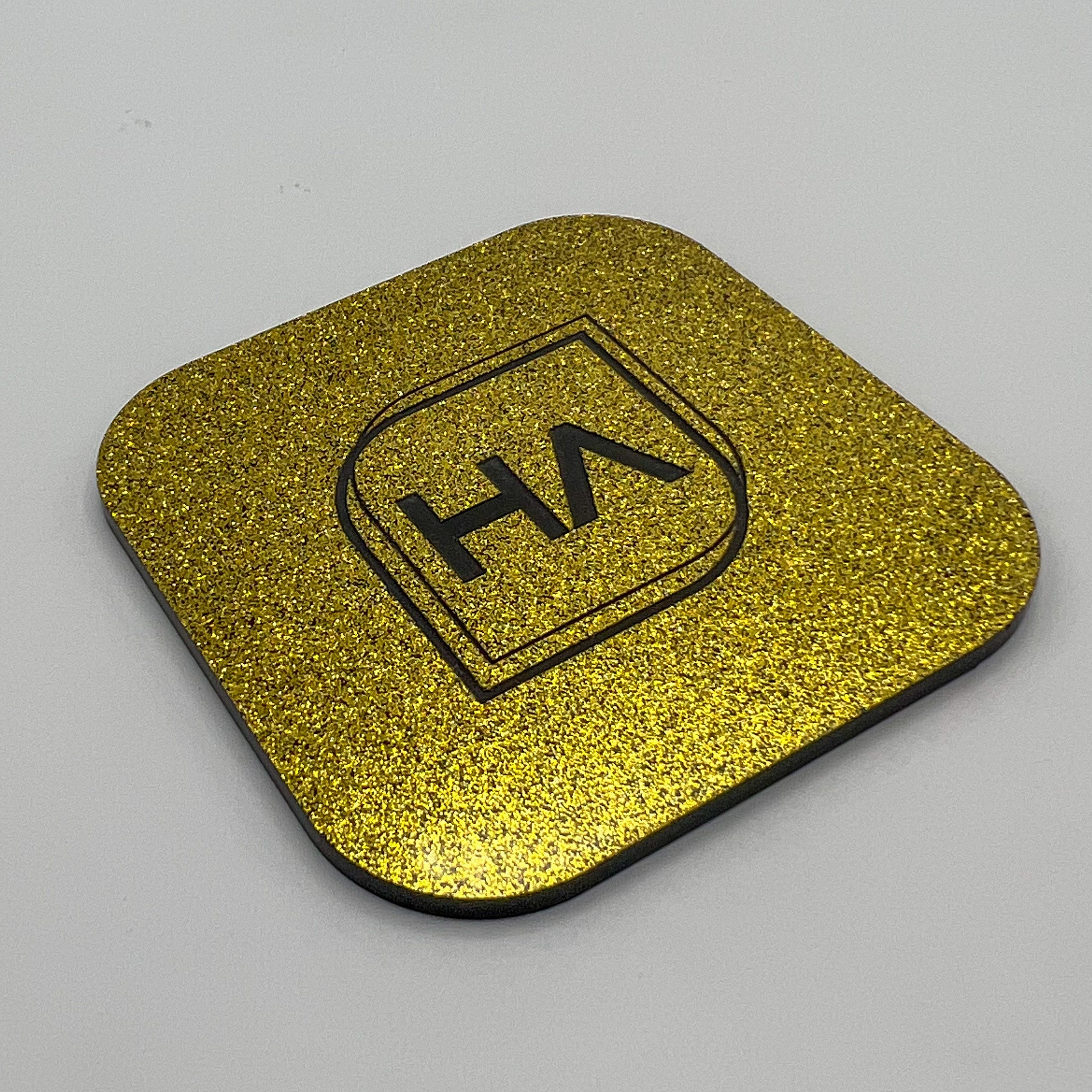 ColorCarve Gold to Black Glitter cast acrylic sheet for laser engraving