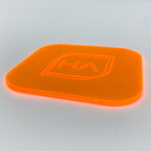 Load image into Gallery viewer, fluorescent neon orange cast acrylic sheet laser safe
