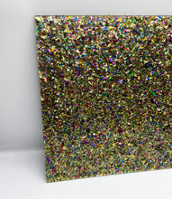 Load image into Gallery viewer, rainbow gomd confetti glitter acrylic sheet
