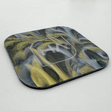 Load image into Gallery viewer, smokey haze black and gold marble cast acrylic sheet laser safe
