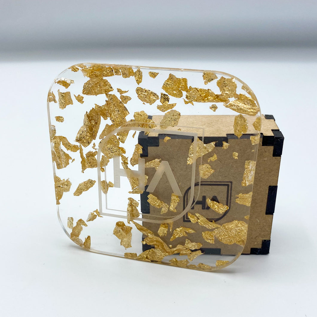 gold leaf flake translucent cast acrylic sheet laser safe