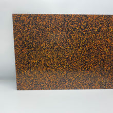 Load image into Gallery viewer, black and orange confetti flake cast acrylic sheet
