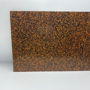 black and orange confetti flake cast acrylic sheet