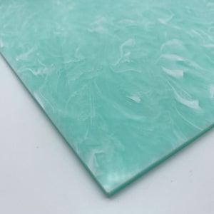 1/8" Pastel Mint Clouds Cast Acrylic Sheet