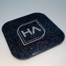 Load image into Gallery viewer, black holographic glitter cast acrylic sheet laser safe
