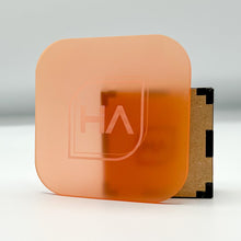 Load image into Gallery viewer, frosted matte pastel orange cast acrylic sheet laser safe
