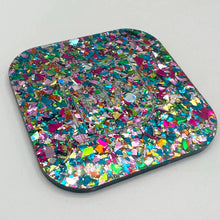 Load image into Gallery viewer, parade rainbow chunky confetti cast acrylic sheet
