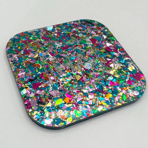 parade rainbow chunky confetti cast acrylic sheet