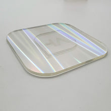 Load image into Gallery viewer, striped iridescent holographic cast acrylic sheet laser safe
