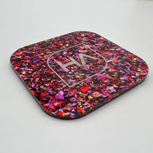 Load image into Gallery viewer, Red Rose Gold and Pink Confetti Cast Acrylic Sheet Laser Cut
