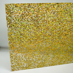 1/8" Gold Holographic Stars Cast Acrylic Sheet